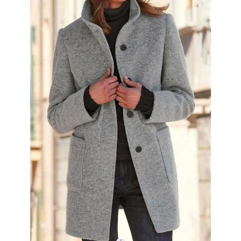 Tamsin Stand Collar Textured Winter Coat_5