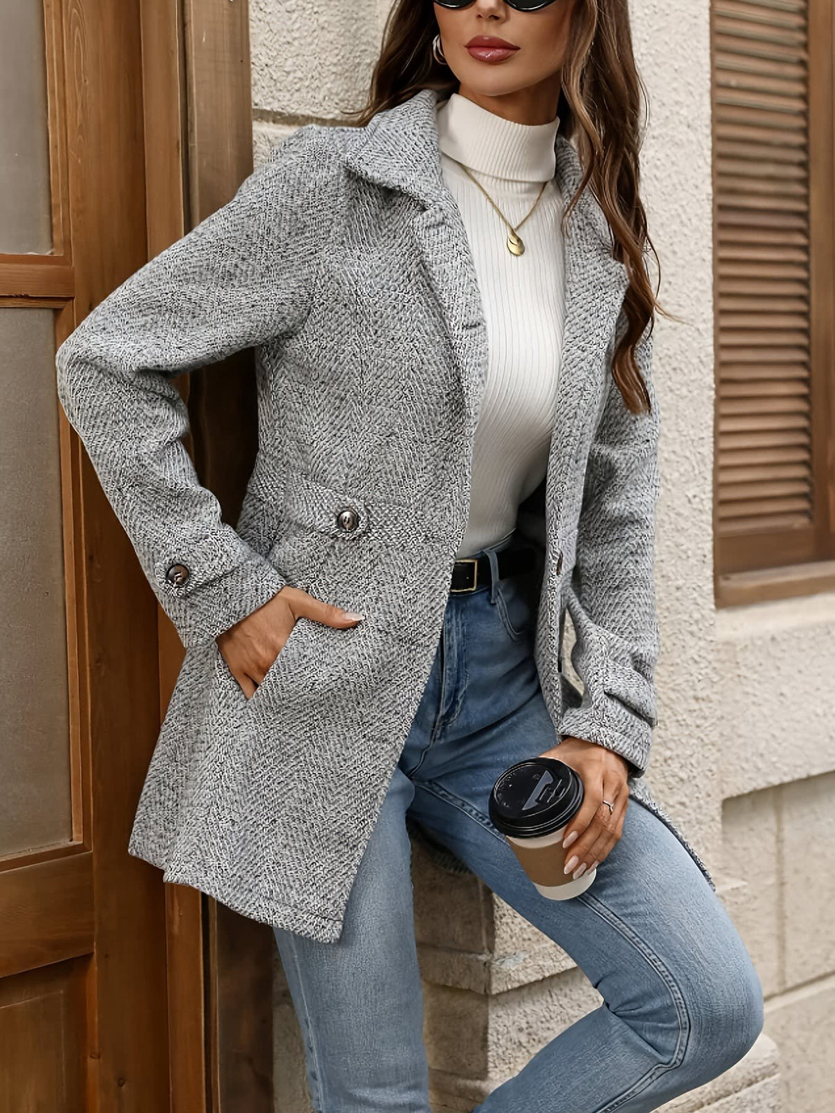 Larissa Fitted Herringbone Winter Coat_3