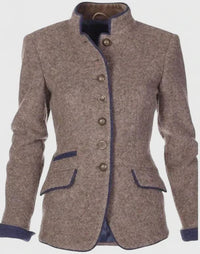 Leonie Stand Collar Fitted Knit Cardigan Jacket