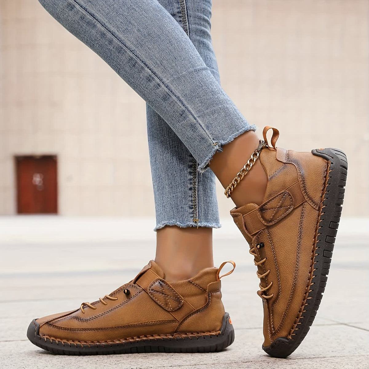 Sena Lace-Up Casual Trainers with Strap_4