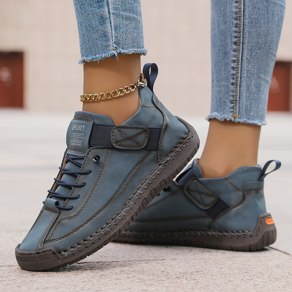 Sena Lace-Up Casual Trainers with Strap_7