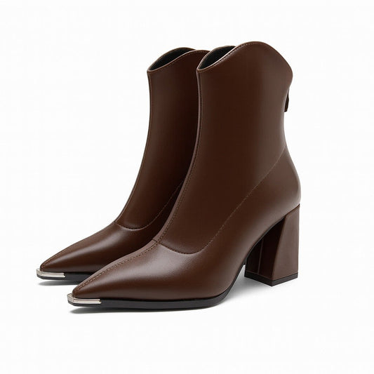Elke Metal Tip Pointed Toe Heeled Boots_1