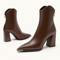 Elke Metal Tip Pointed Toe Heeled Boots