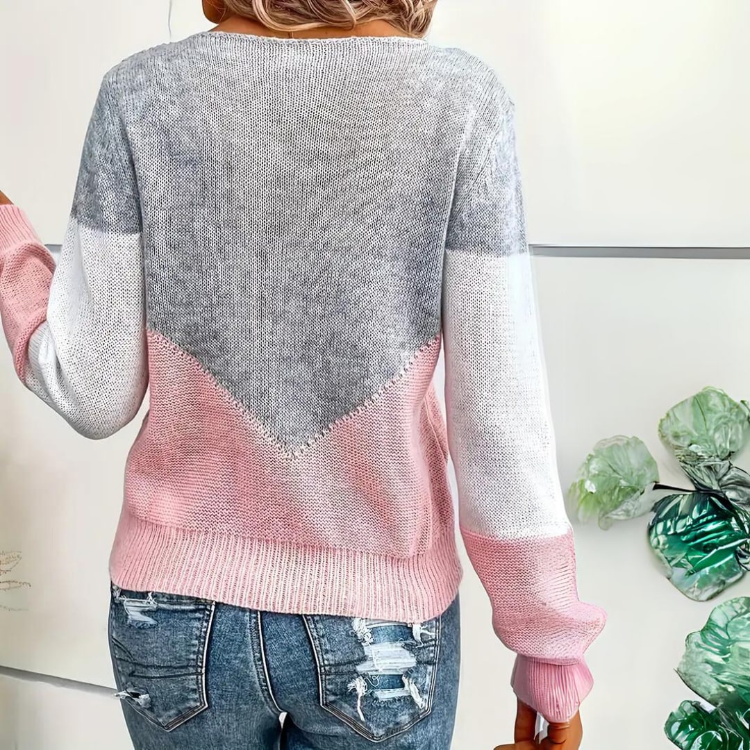 Colette Pointelle Color Block Knitted Jumper