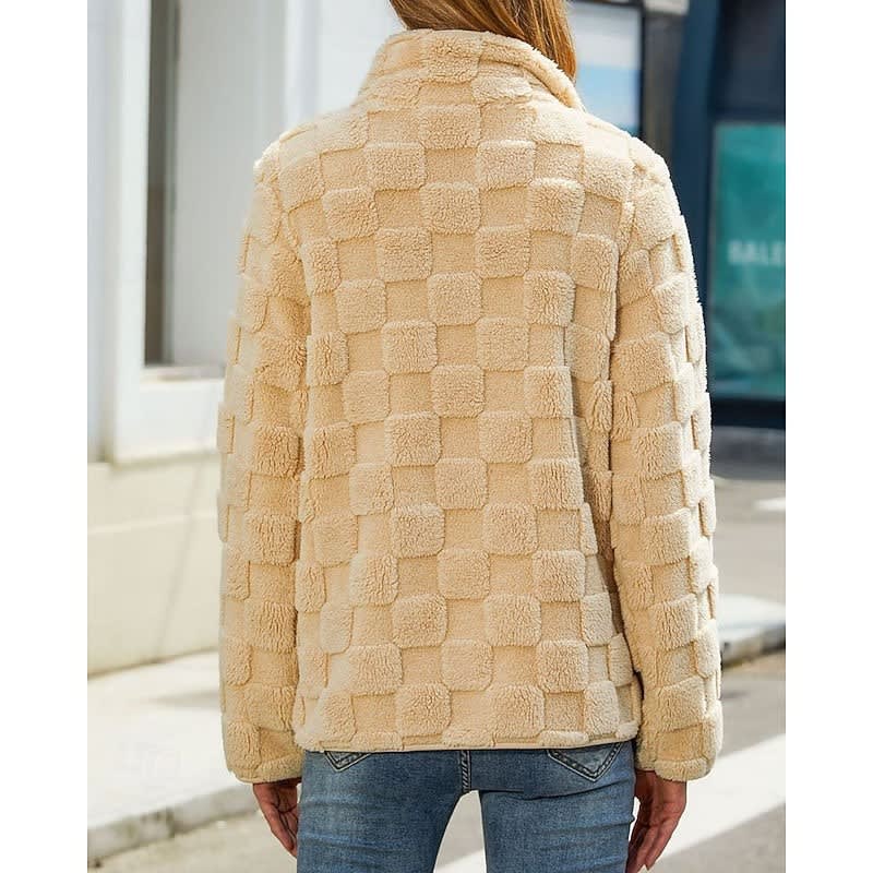 Dorothea Textured Plush Short Winter Coat