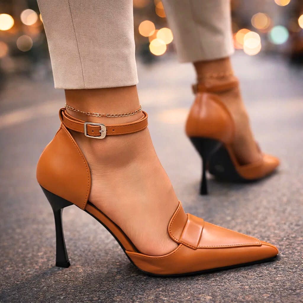 Lumi Pointed Toe Ankle Strap Stiletto Heels
