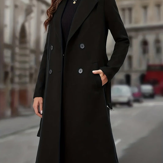 Nerissa Tailored Double Breasted Long Coat_1