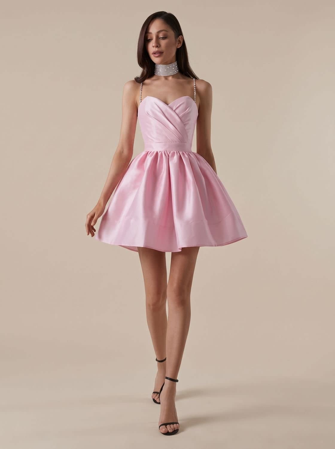 Ellie Satin Sweetheart Party Mini Dress_1