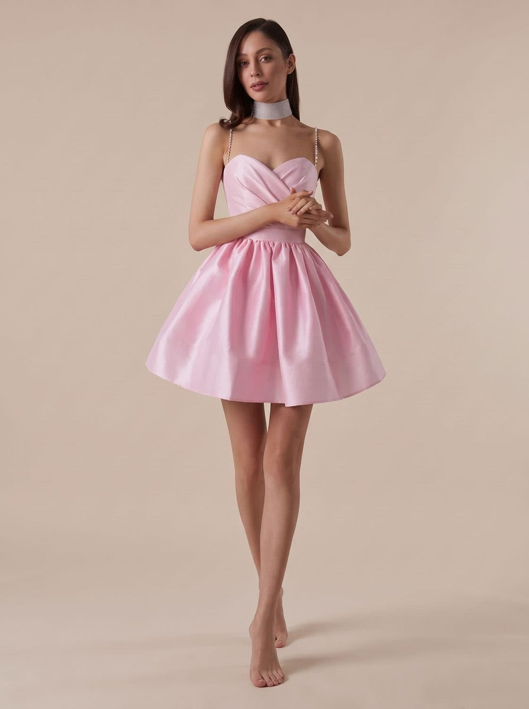 Ellie Satin Sweetheart Party Mini Dress