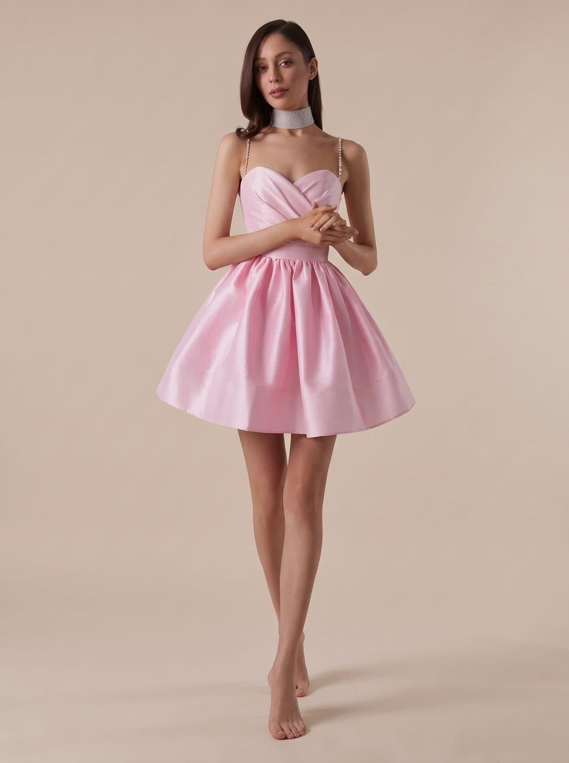 Ellie Satin Sweetheart Party Mini Dress_10