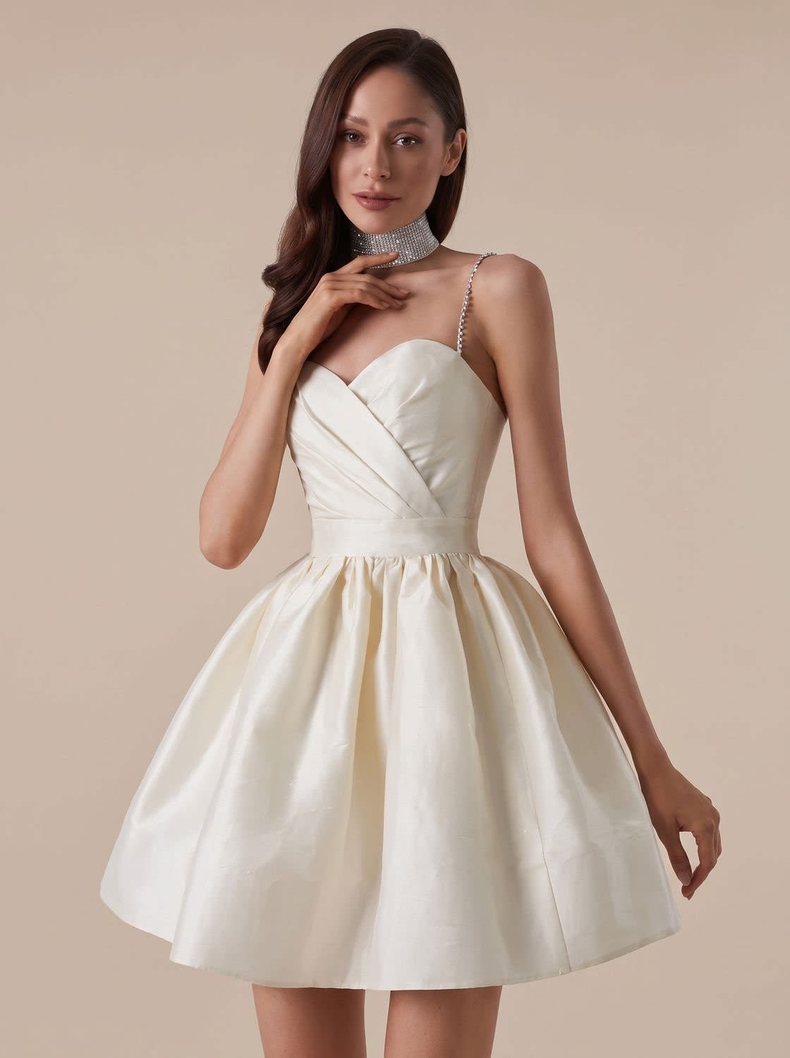 Ellie Satin Sweetheart Party Mini Dress_2