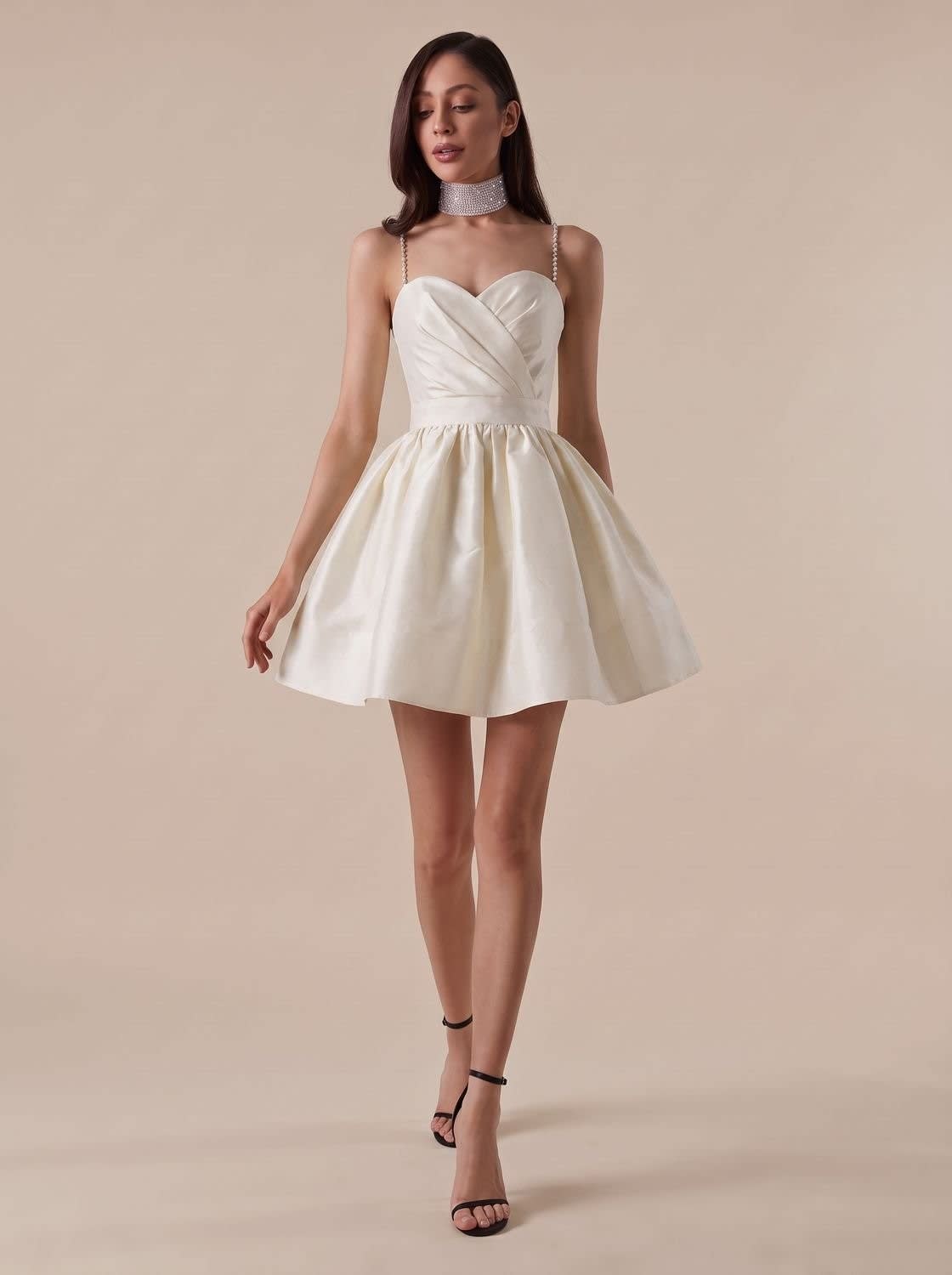 Ellie Satin Sweetheart Party Mini Dress_3