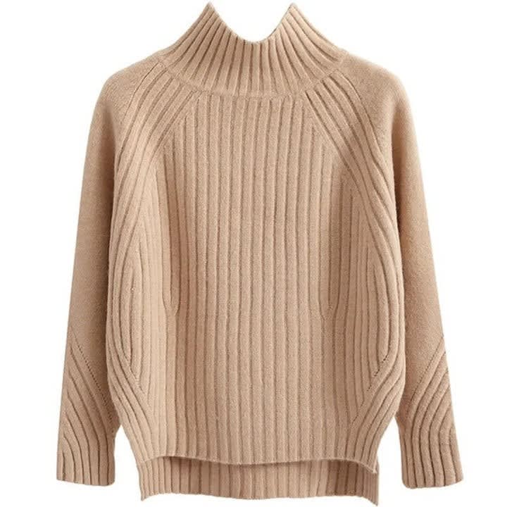 Georgina Ribbed High Neck Knitted Jumper