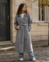 Beatrix Belted Shawl Collar Long Winter Coat