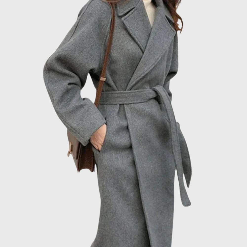 Beatrix Belted Shawl Collar Long Winter Coat_10