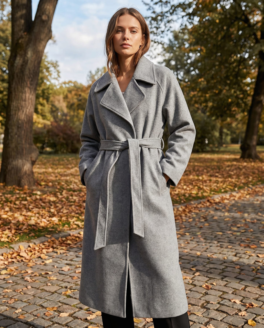 Beatrix Belted Shawl Collar Long Winter Coat