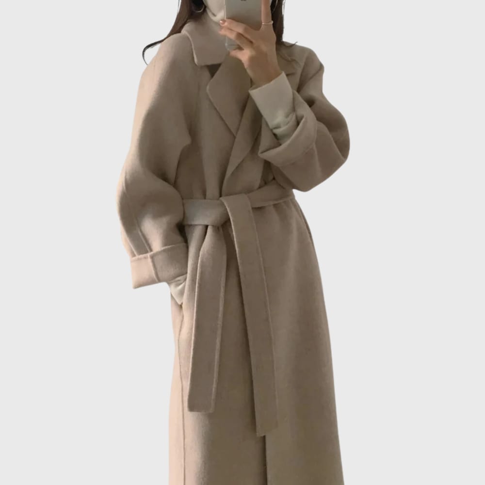 Beatrix Belted Shawl Collar Long Winter Coat_7