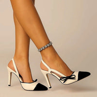 Anwen Two-Tone Bow Slingback Heels