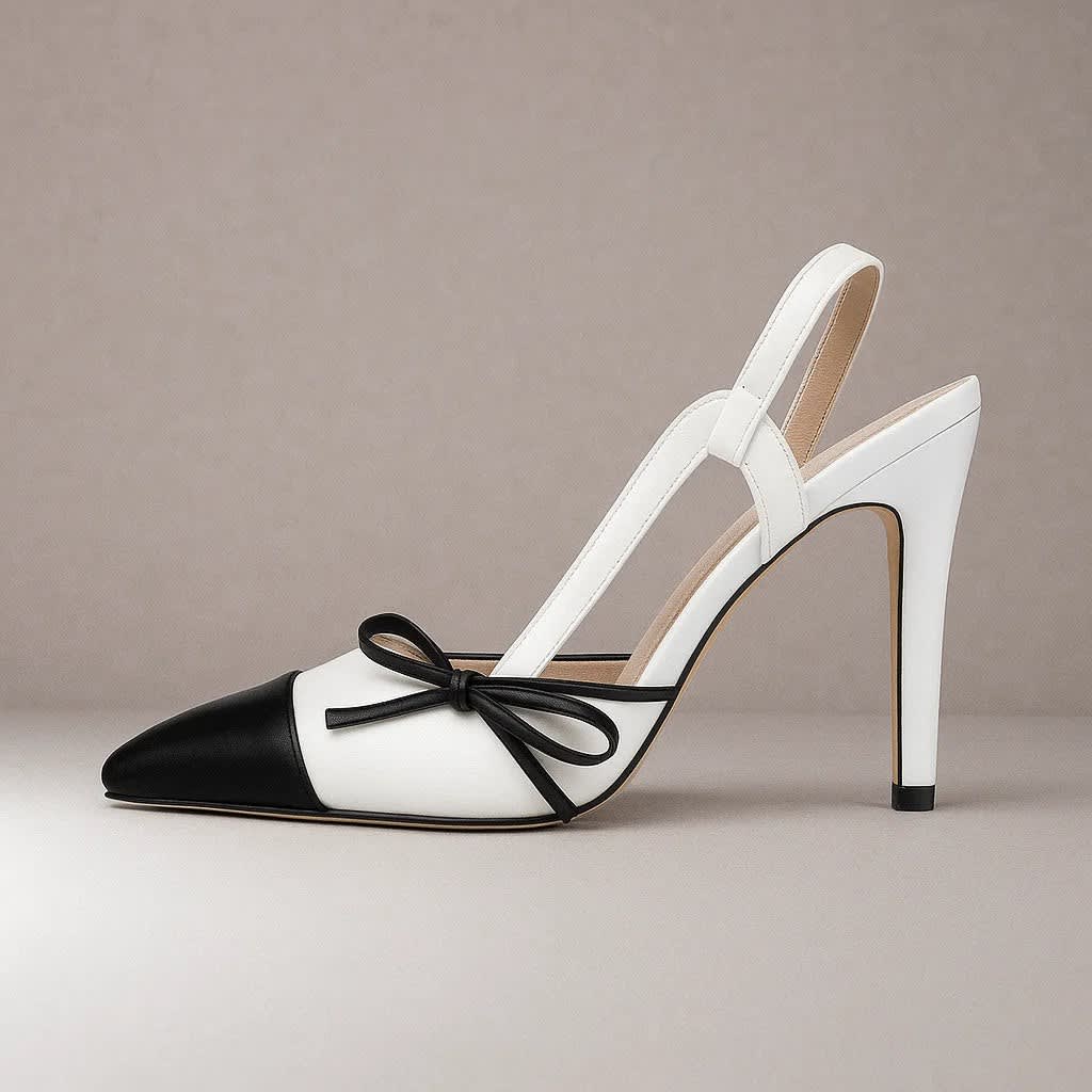 Anwen Two-Tone Bow Slingback Heels_9