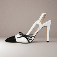 Anwen Two-Tone Bow Slingback Heels
