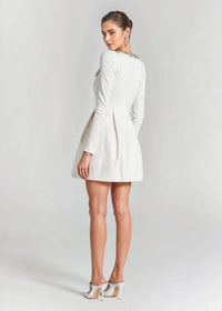 Wynne Embellished Square Neck Velvet Mini Dress