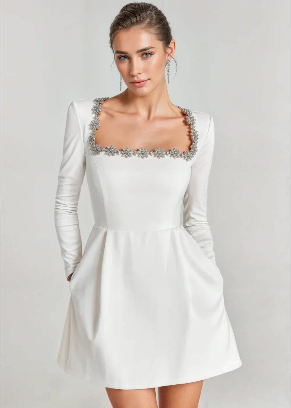 Wynne Embellished Square Neck Velvet Mini Dress_13