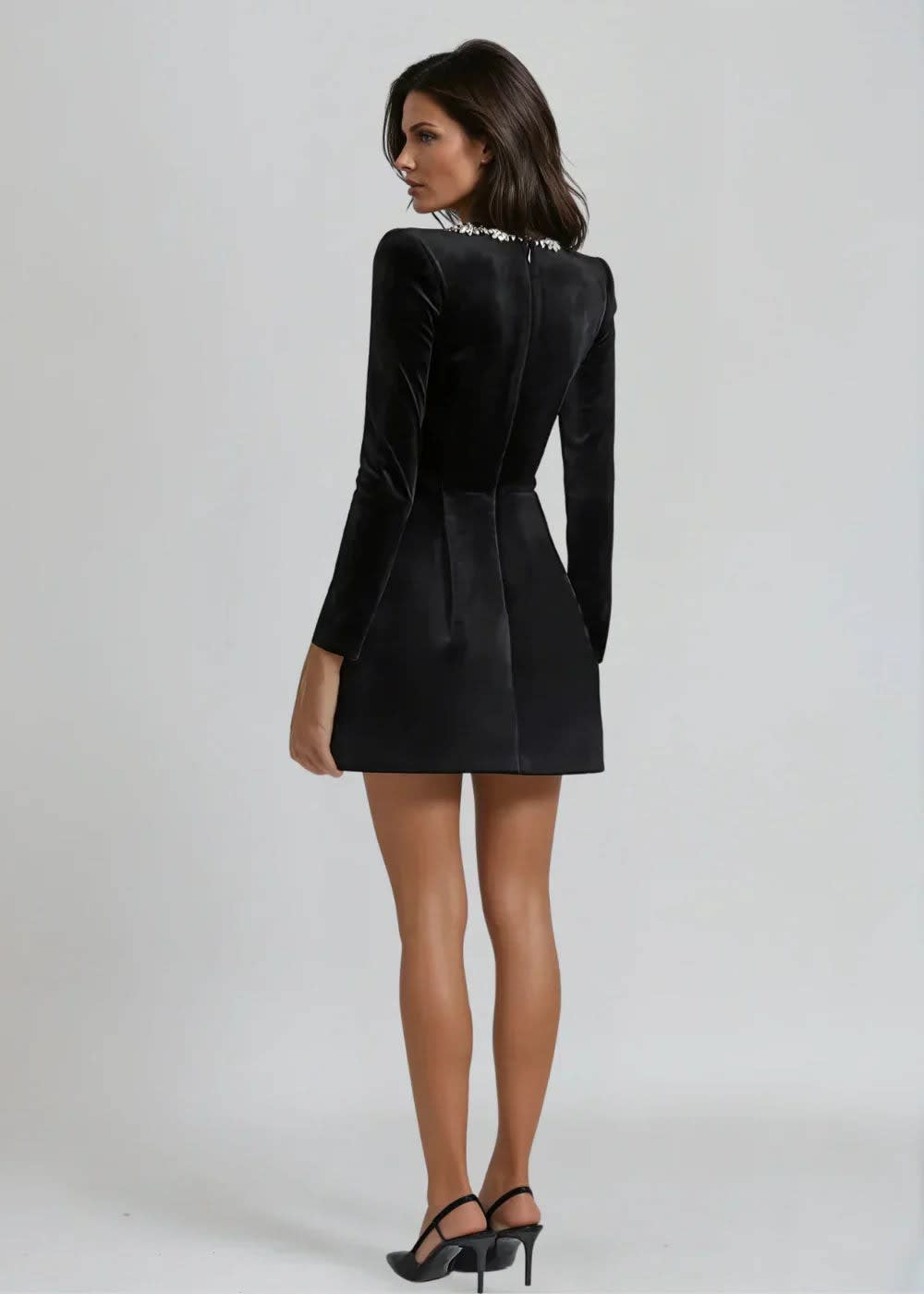 Wynne Embellished Square Neck Velvet Mini Dress_4