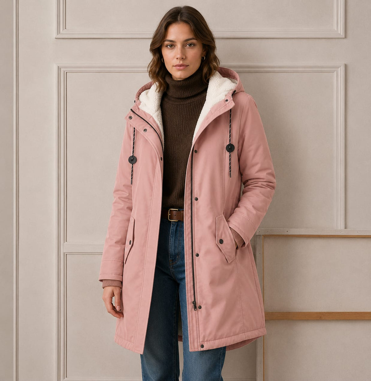 Emmeline Fleece Lined Hooded Winter Coat_9
