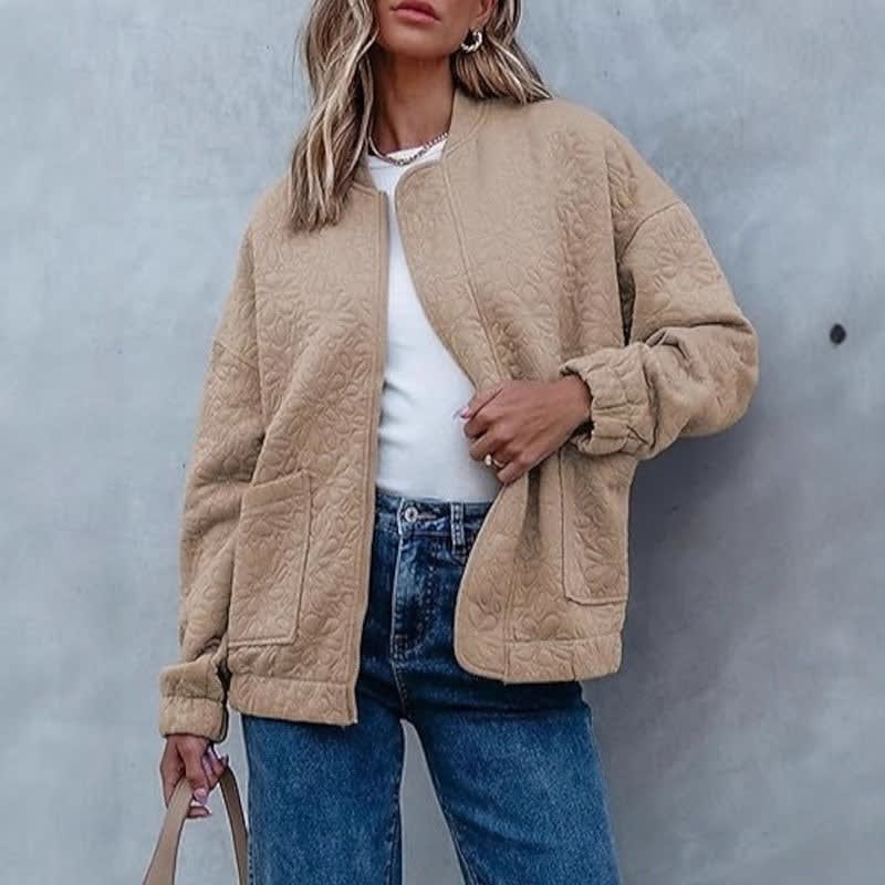 Calla Textured Teddy Bomber Jacket for Women_2