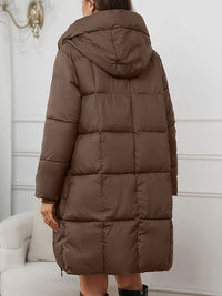 Sylvie Hooded Longline Quilted Puffer Coat
