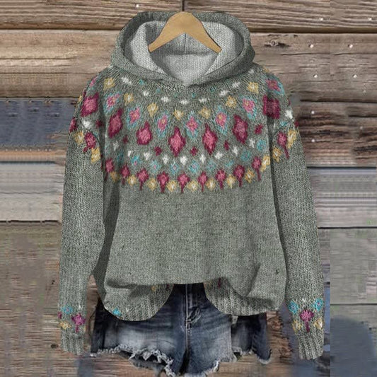 Marisol Fair Isle Hooded Knitted Jumper_1
