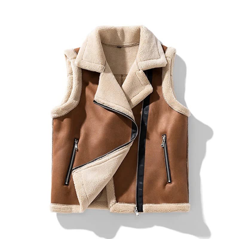 Tallulah Shearling Trim Aviator Gilet_1