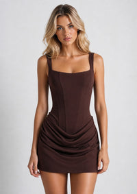 Alana Corset Draped Cocktail Mini Dress