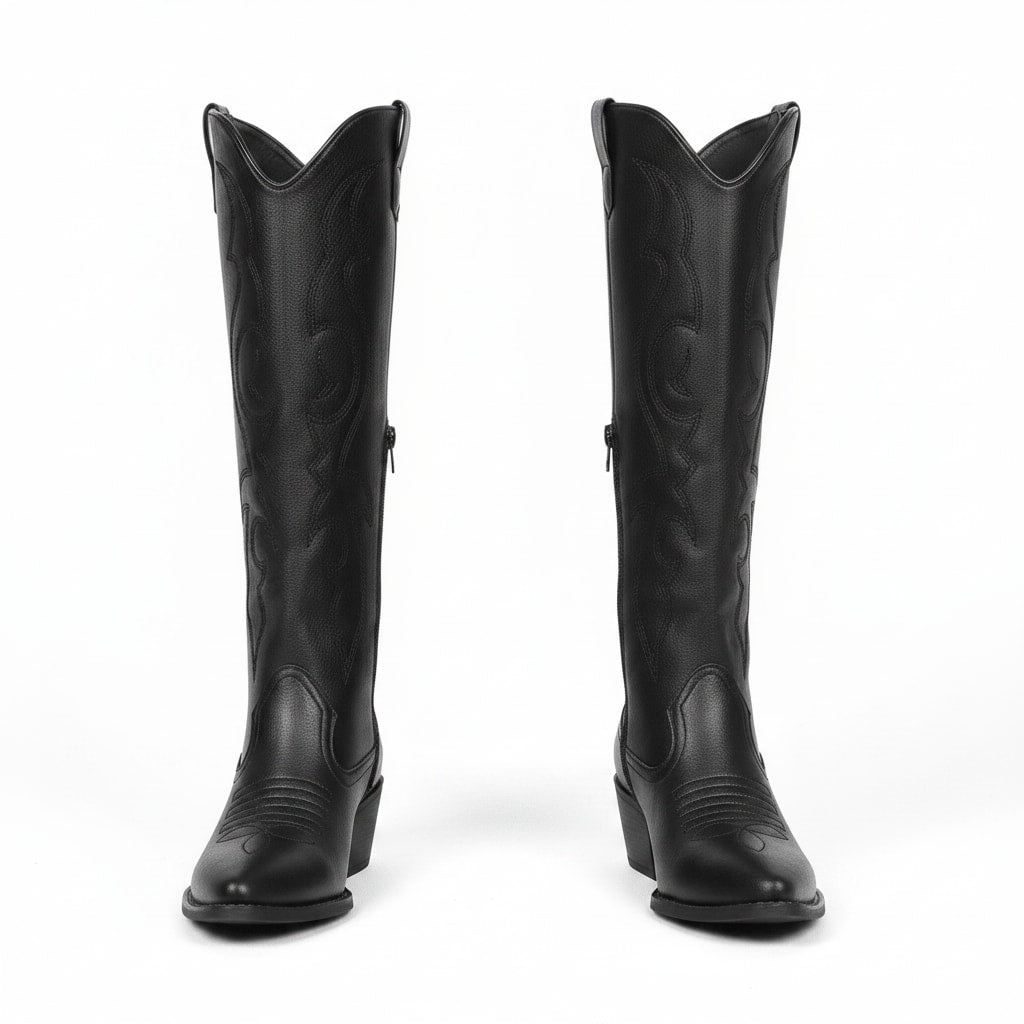 Sabine Embroidered Western Knee High Boots