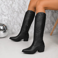 Sabine Embroidered Western Knee High Boots
