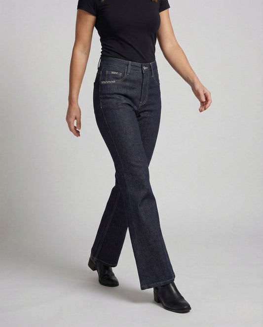 Liesel High Waist Bootcut Jeans with Contrast Stitching_1