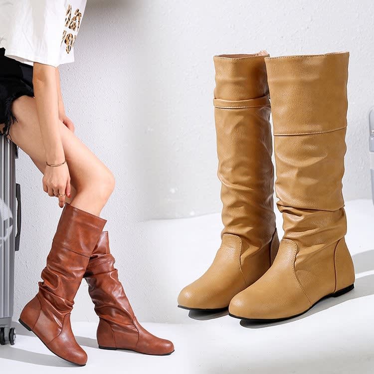 Verity Slouch Low Heel Knee High Boots_1