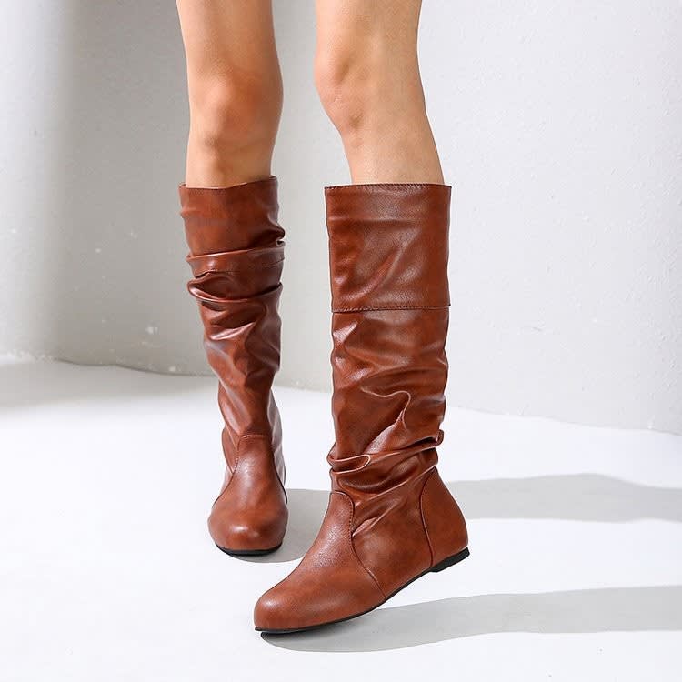 Verity Slouch Low Heel Knee High Boots