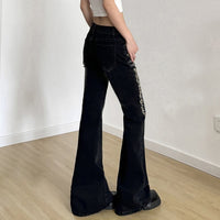 Fern Ladies Flared Jeans with Floral Embroidery