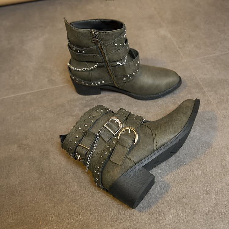Elowen Studded Buckle Strap Ankle Boots_2