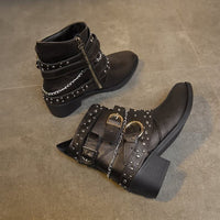 Elowen Studded Buckle Strap Ankle Boots
