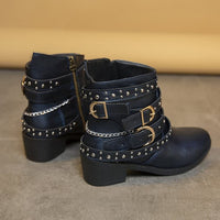 Elowen Studded Buckle Strap Ankle Boots