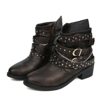 Elowen Studded Buckle Strap Ankle Boots