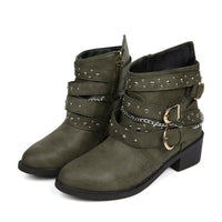 Elowen Studded Buckle Strap Ankle Boots