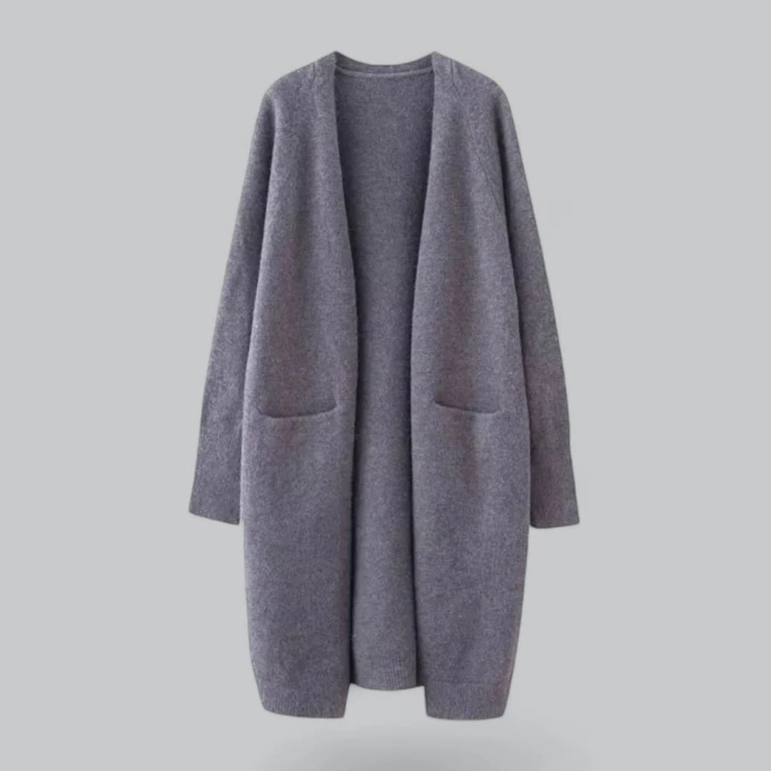 Katya Longline Open Front Cardigan with Pockets