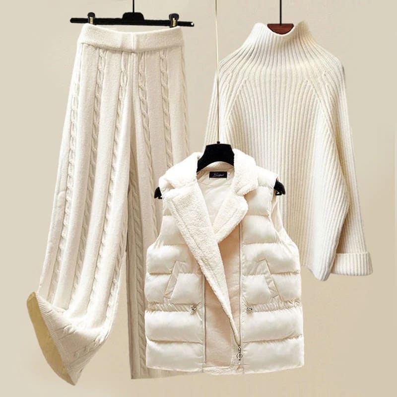 Polly Cable Knit Lounge Set with Gilet_1