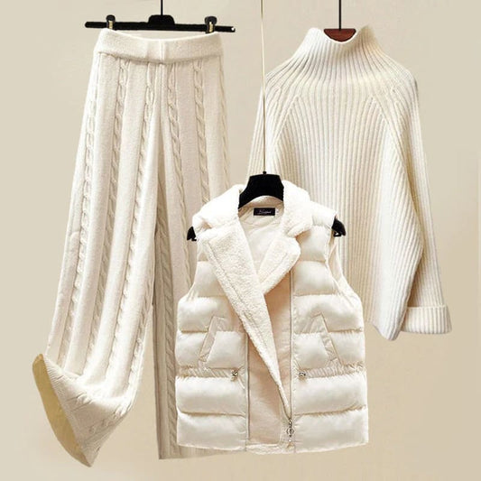 Polly Cable Knit Lounge Set with Gilet_1