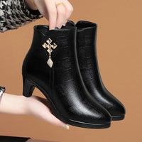 Liesel Warm Lined Block Heel Ankle Boots
