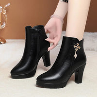 Liesel Warm Lined Block Heel Ankle Boots