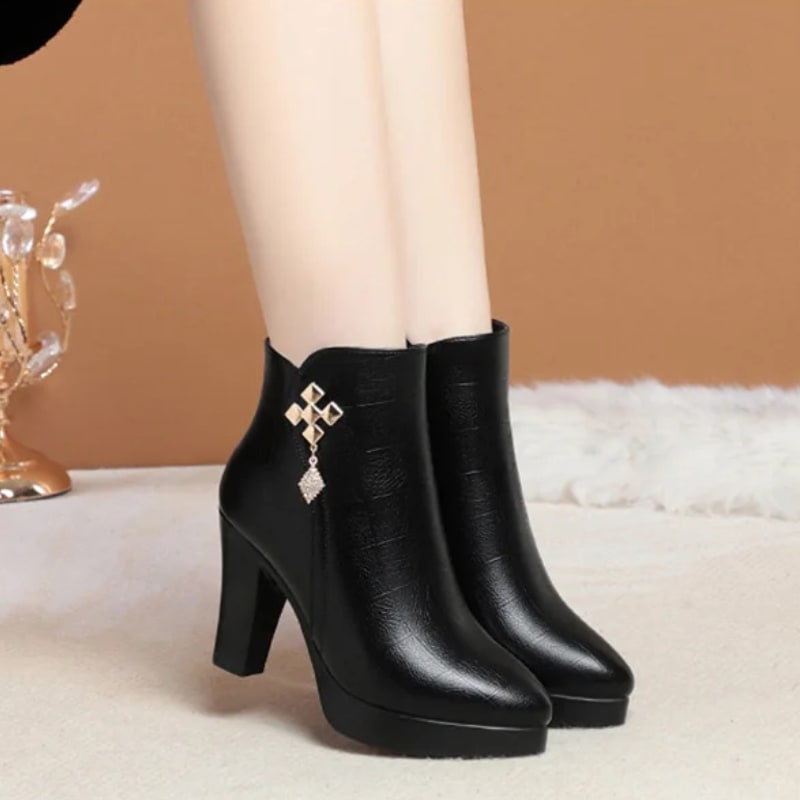 Liesel Warm Lined Block Heel Ankle Boots_5